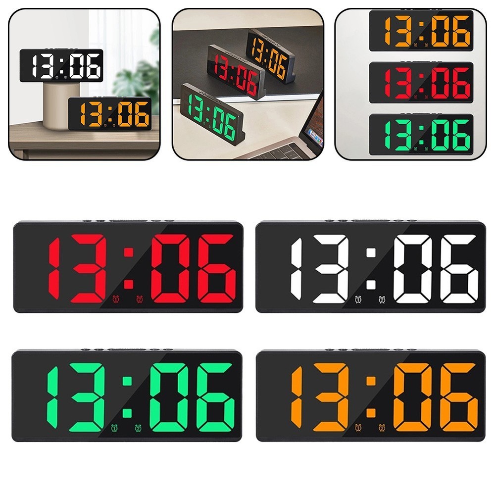 Creative LED Digital Clock with Clap Control Temperature Alarm Function