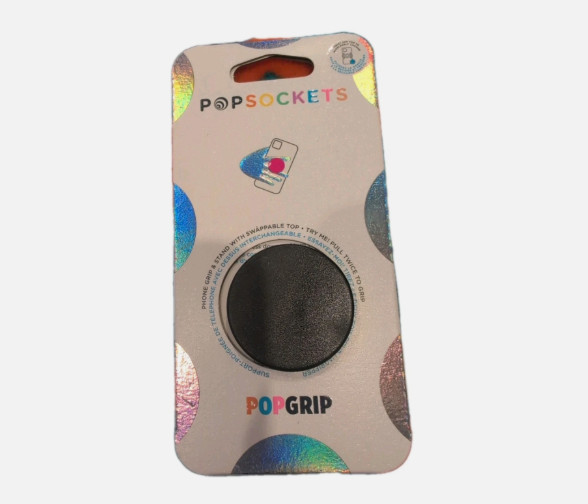 Pop Sockets Phone Grip & Stand With Swappable Top - Solid Black -New