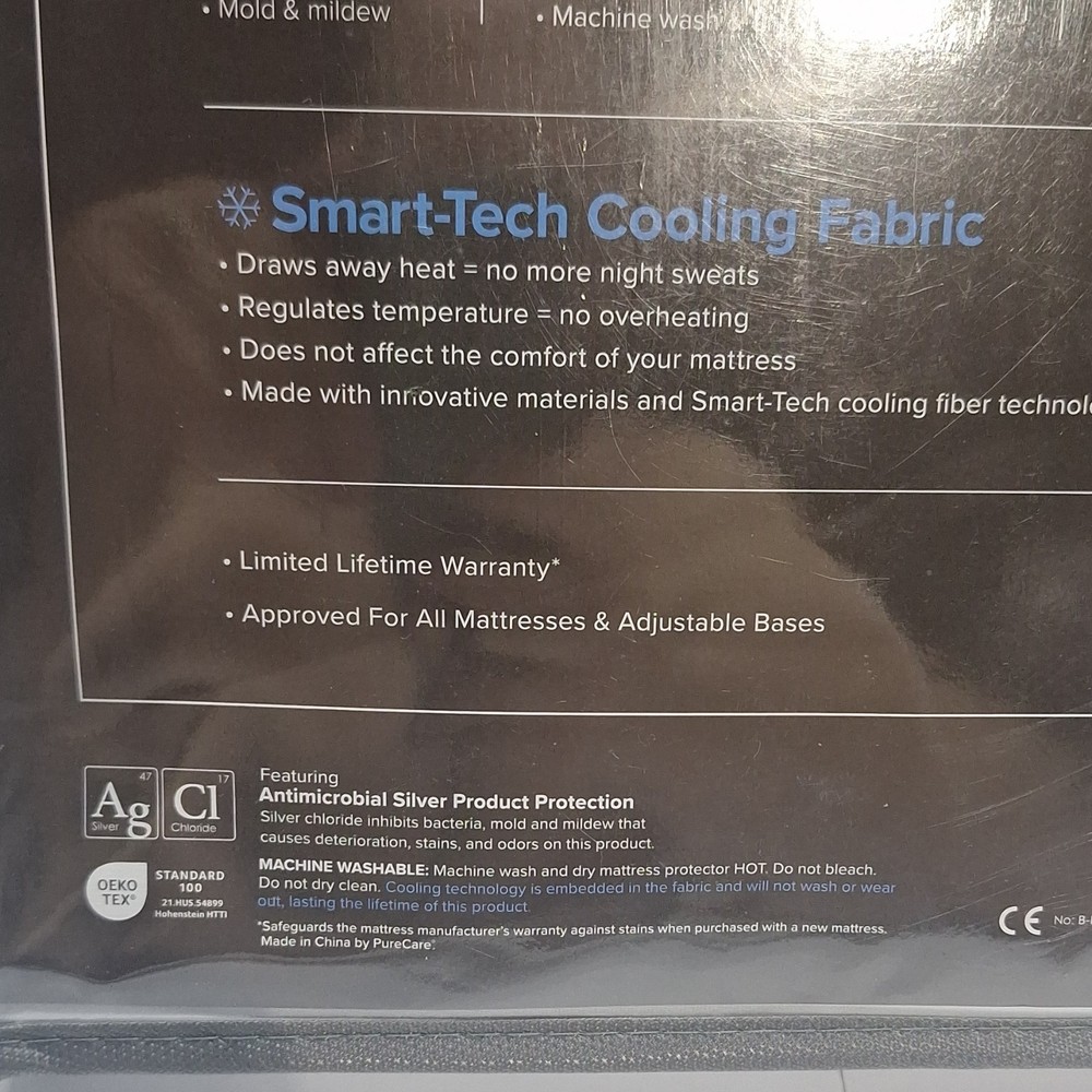 Dream Cooling Full Fitted Mattress Protector Smart-Tech Fabric Universal Depth