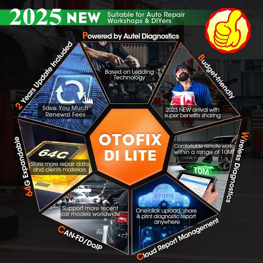 OTOFIX D1 Lite Bidirectional OBD2 Scanner Full System Diagnostic Tool Key Coding