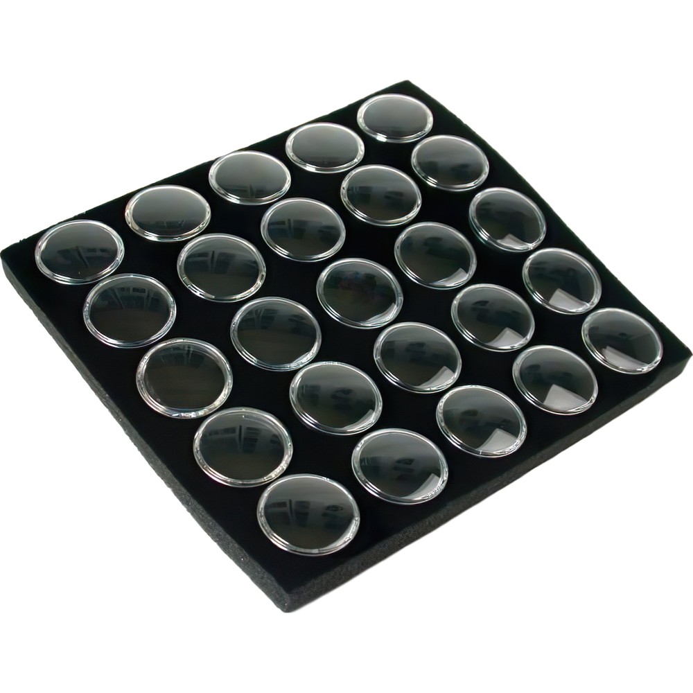 75 Gem Jars Black Display Tray Gemstone Travel Case