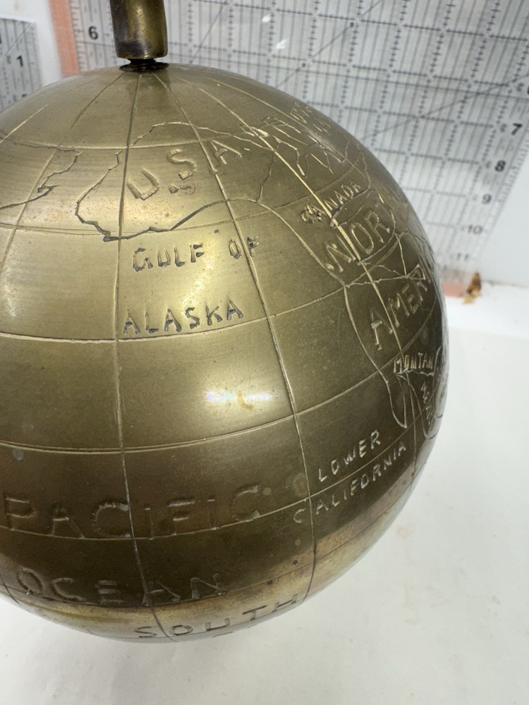 world globe on brass stand India