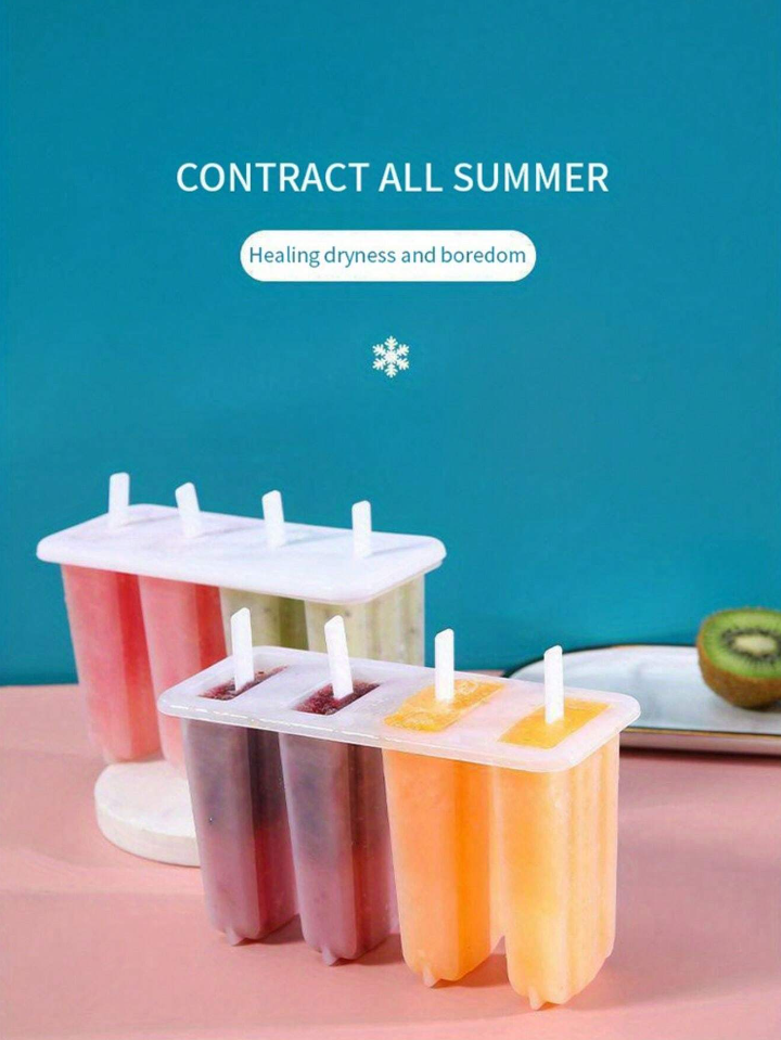 RV Kitchen 4-Popsicle Mold with Cover - Cute DIY Homemade Ice Cream Mold