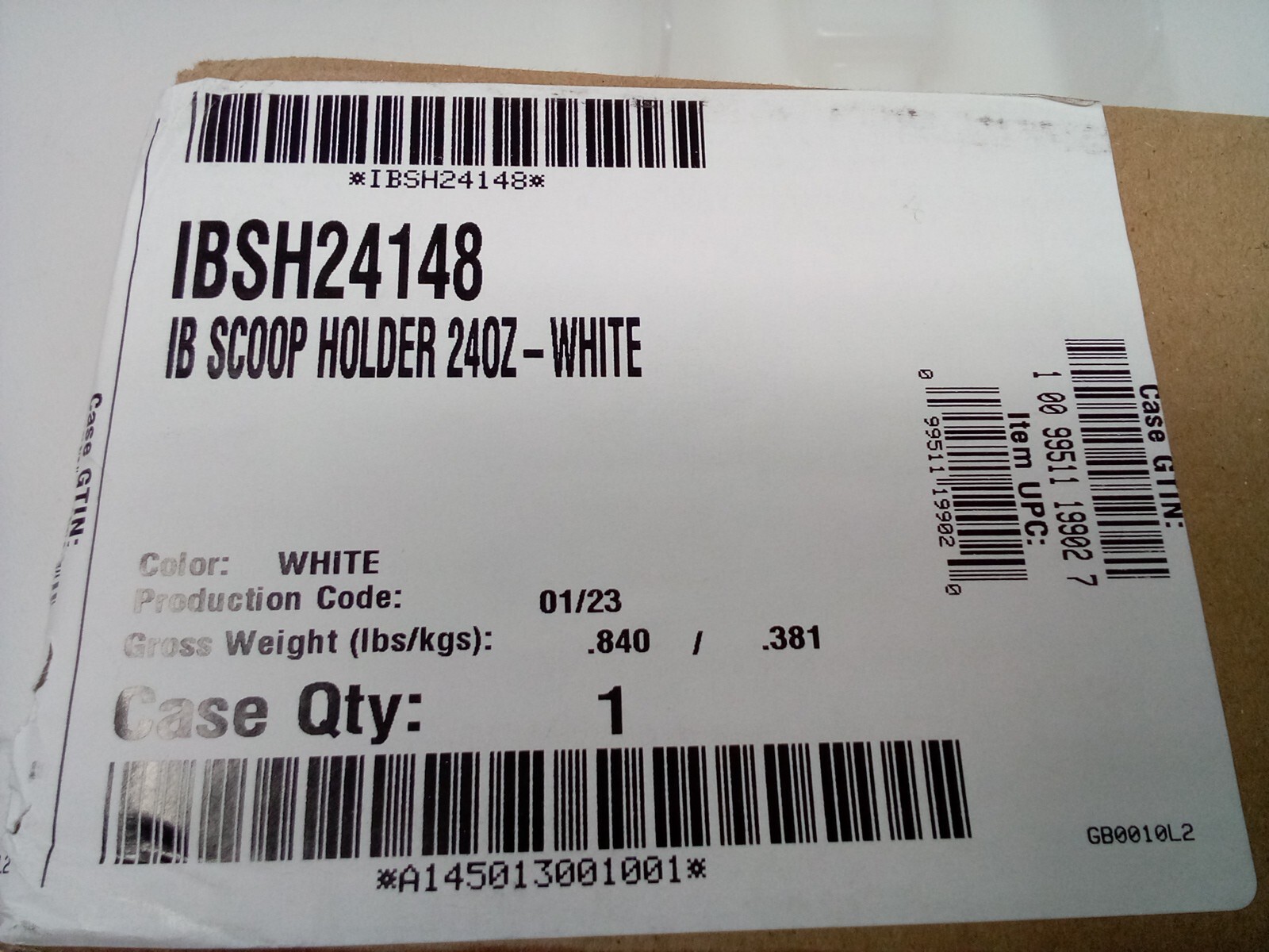 Cambro IBSH24 Ingredient Bin Scoop Holder for 24 oz Replacement Part ONLY White