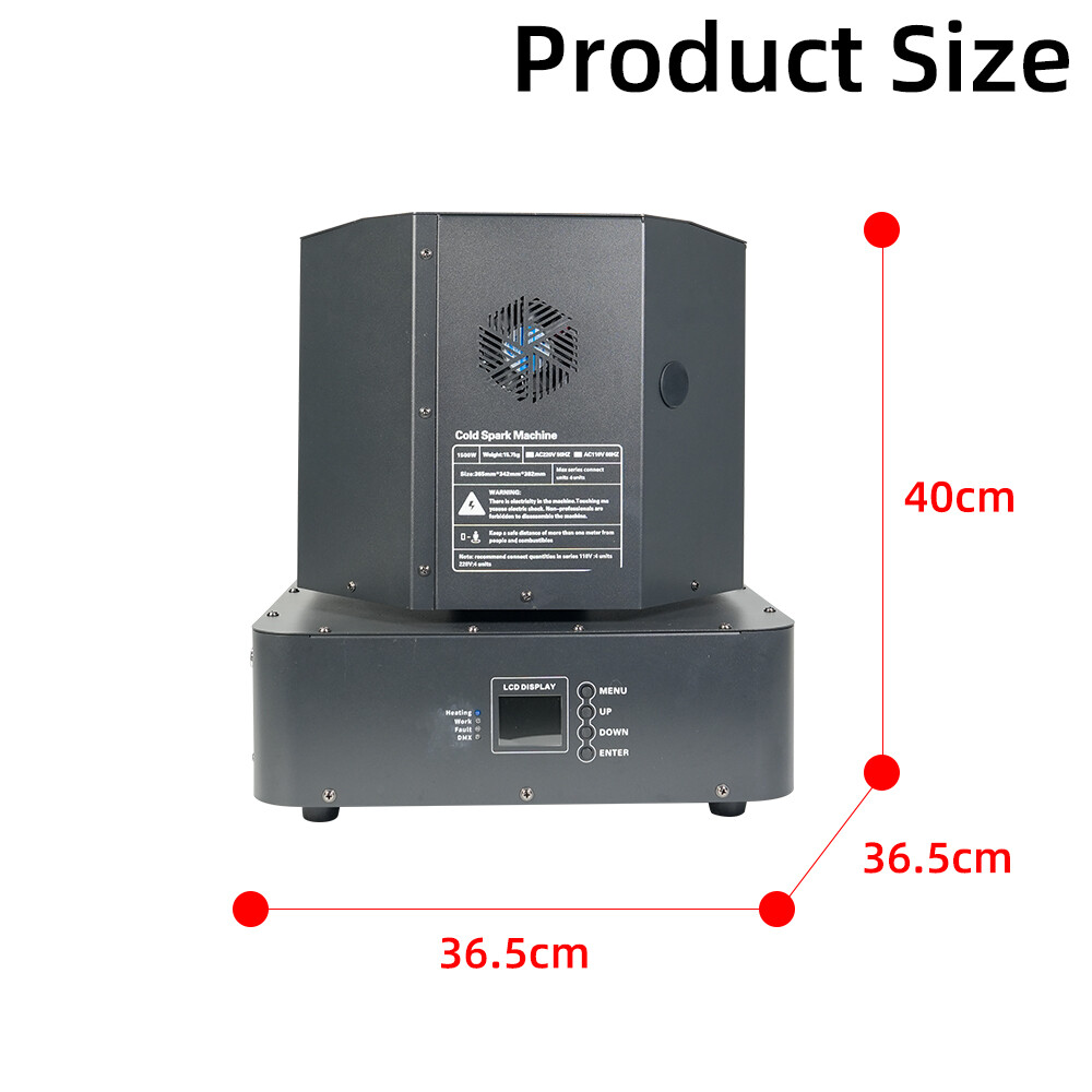 2X 1500W Spin Double Head Cold Spark Machine Double DMX Sparkler Machine