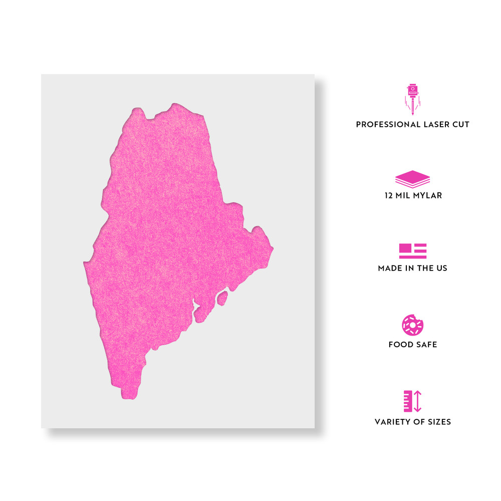 Maine State Stencil - Durable & Reusable Mylar Stencils