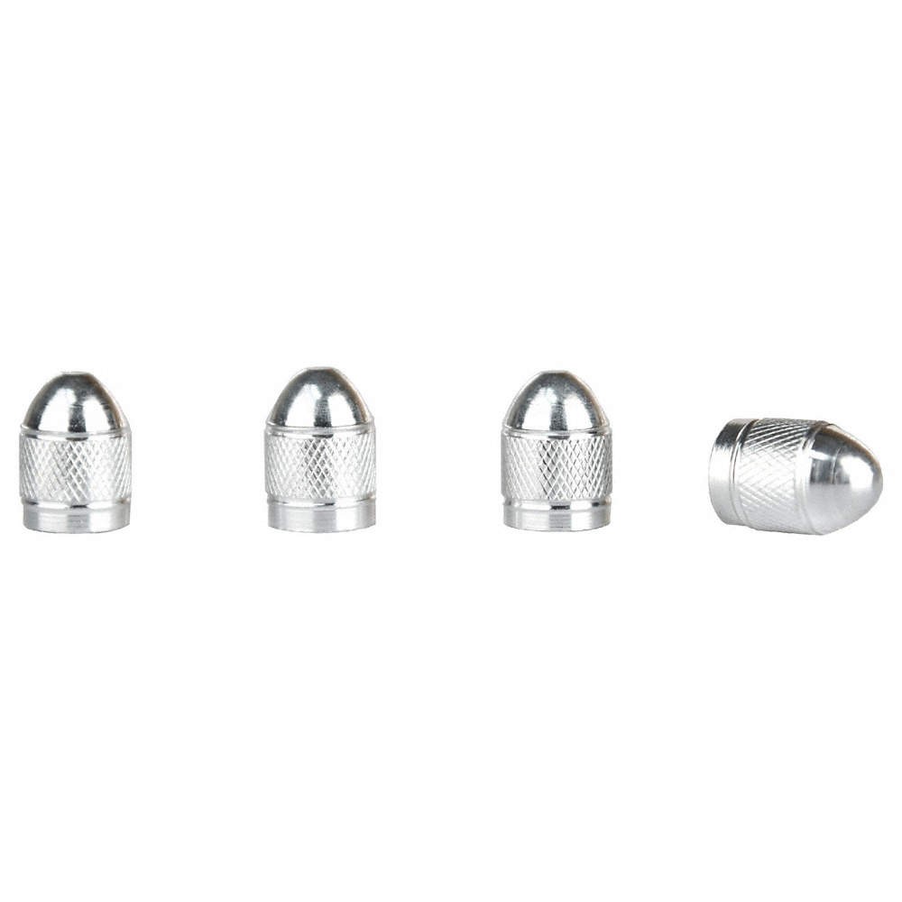 SLIME 20131 Anodized Valve Caps,4 Pc.,Silver 33M180