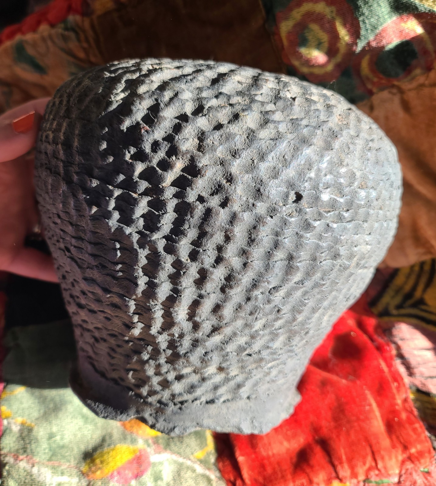 Ancient Anasazi Corrugated Olla Pot Jar Vessel 7" Tall Native American Artifact