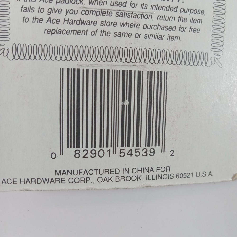 ACE 54539 Padlock 1" Solid Brass High Security Hardware
