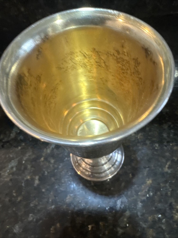 Sterling Repousse Goblet, 2 Oz