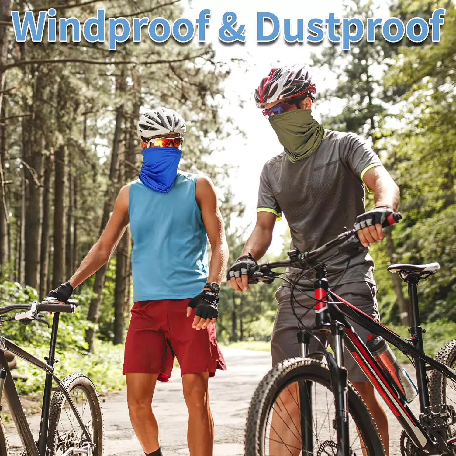 5 Pack Neck Gaiter Face Cover for UV Sun Protection, Breathable Cooling Face Mas