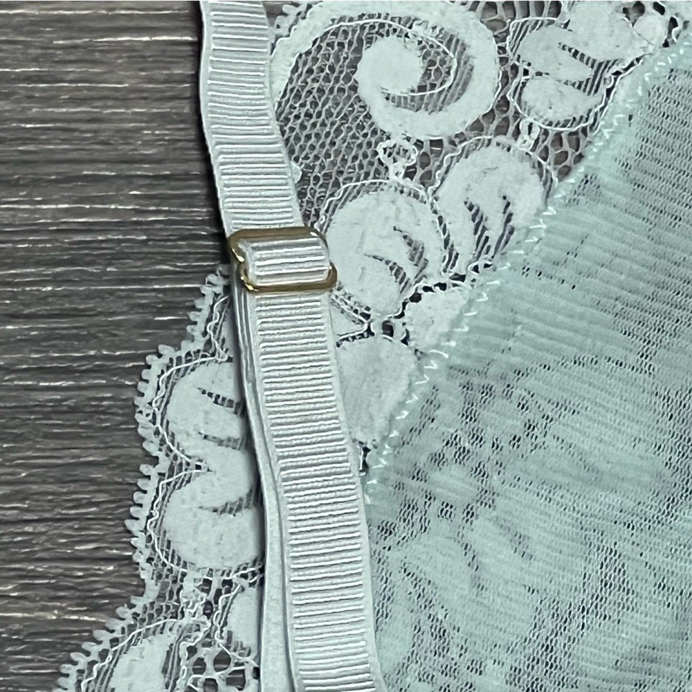 NWT Free People X HAH Comin in Haht Lace Bodysuit lingerie Top XS Something Blue