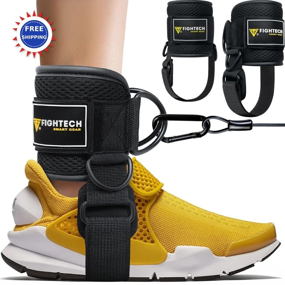 FIGHTECH Ankle Straps Cable Machine Attachment Gym Cable Kickback Padded Ankle