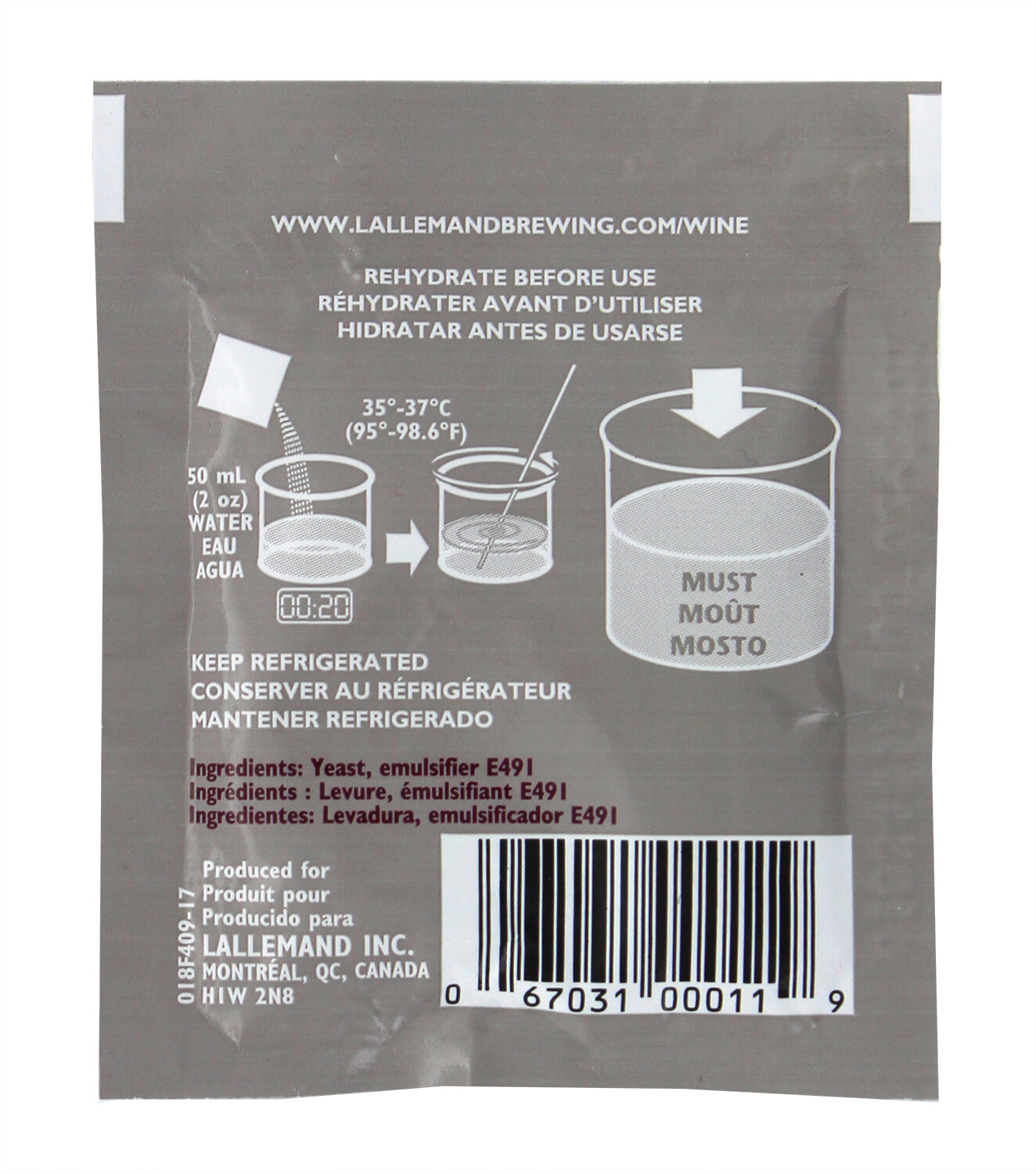 Lalvin EC-1118 Saccharomyces bayanus (10 Packs)