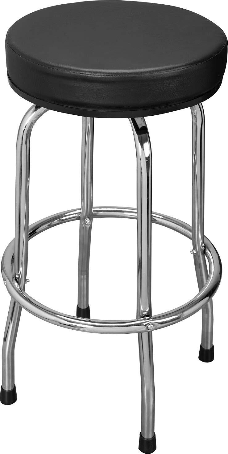 Torin Swivel Bar Stool Padded Garage/Shop Seat Plated Legs, Black, ATRP6185B
