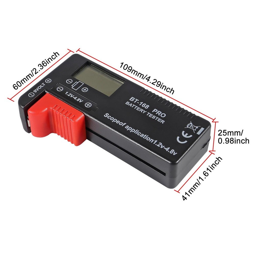 2 Pack Battery Tester，Digital LCD Universal Battery Tester (Model: Bt - 1
