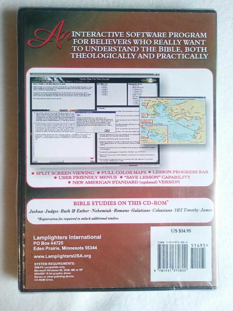 Galatians Lamplighters Interactive Bible Study version 1.0 PC CD ROM Software 