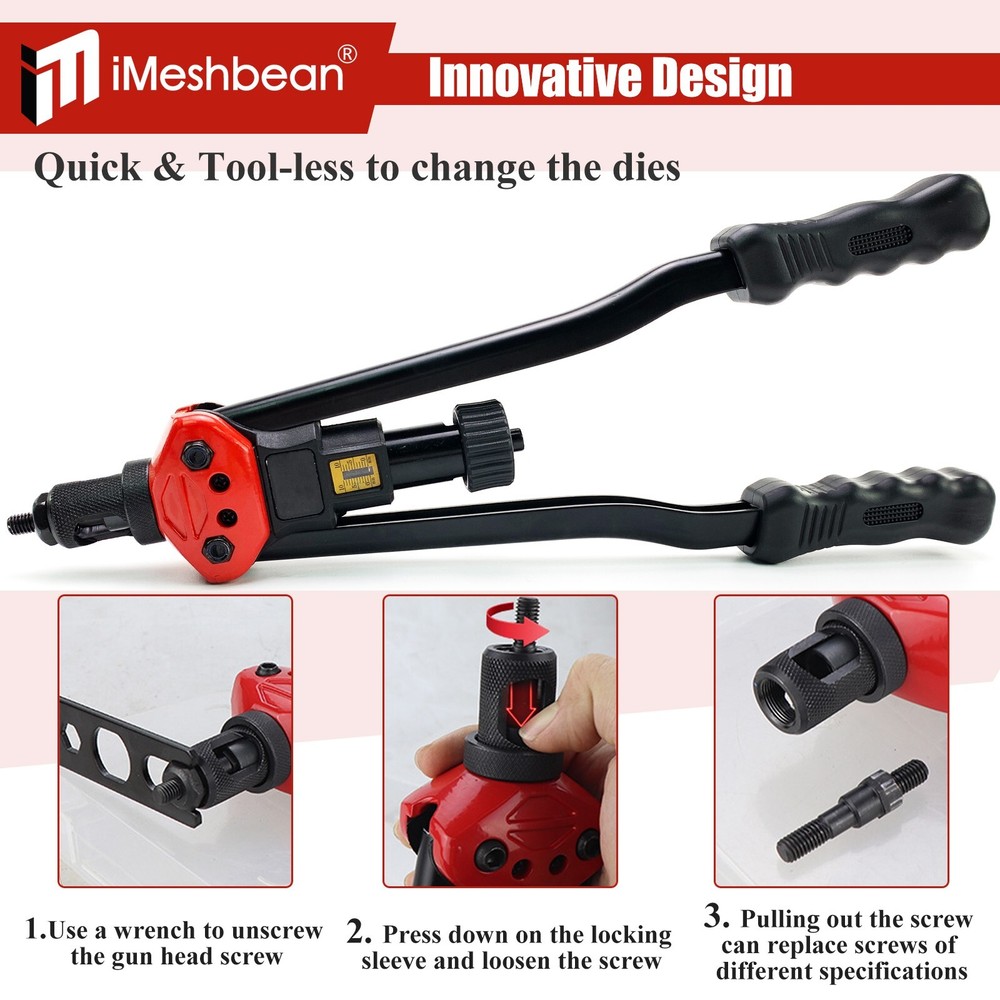 Rivet Gun Kit Rivnut Thread Setting Tool Nut Setter NutSert Metric SAE Riveting