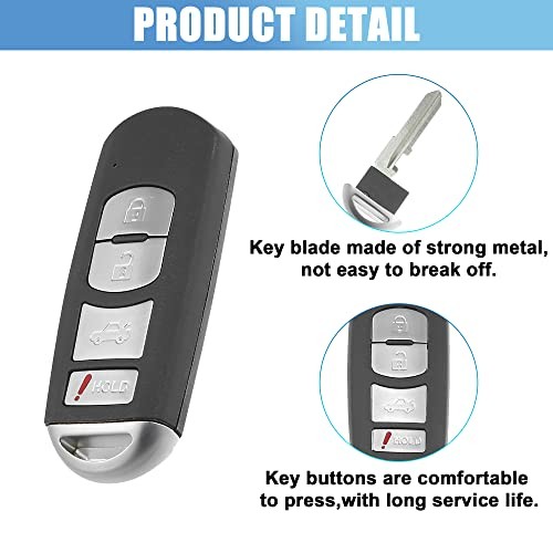 2pcs SKE13D-01 Car Key Fob Shell 4 Button Remote Control Key Case Shell