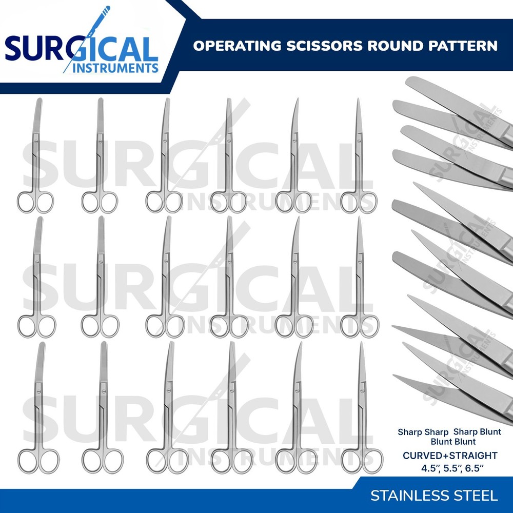Surgical Medical Operating Scissors Round Pattern Instruments German Grade