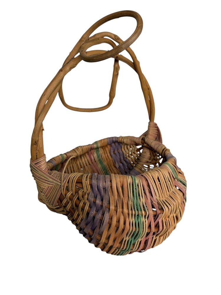 Vintage Butt Buttocks Melon Basket with Rustic Primitive Handle Handmade