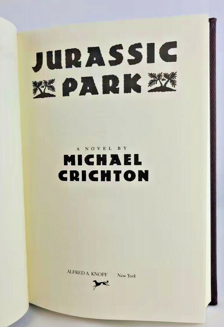 Jurassic Park by Michael Crichton leather bound hardcover book