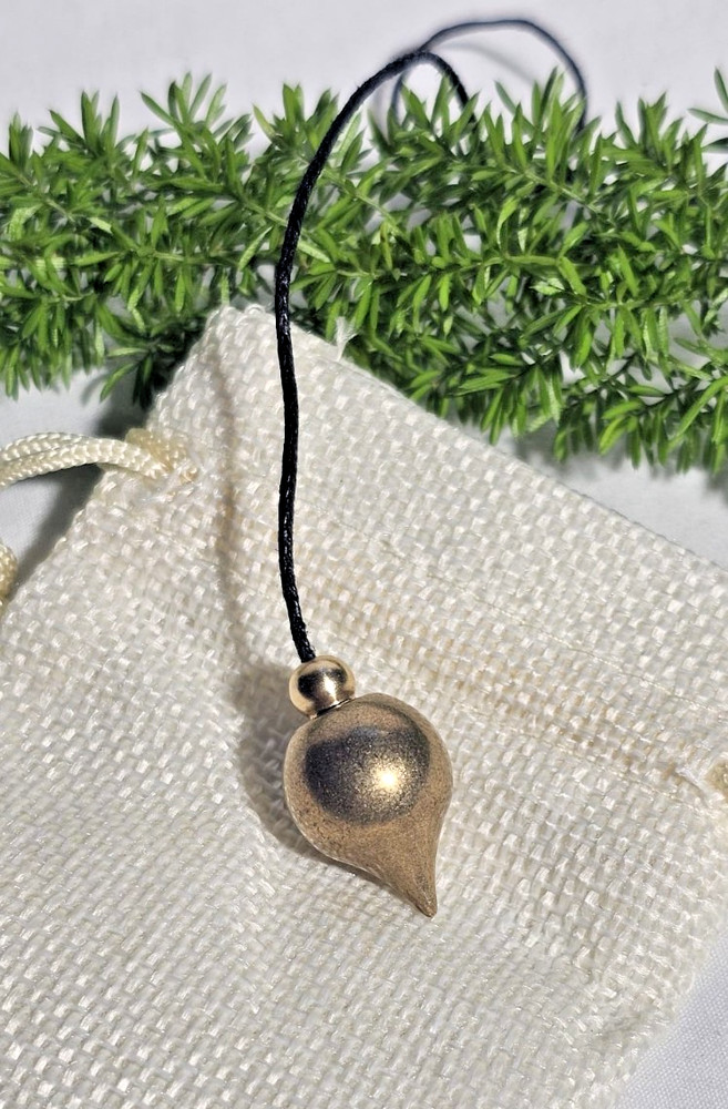 Pear Shaped Dowsing Biolocation Pendulum Brass Gold Toned Gift With A Thread