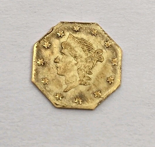 Antique 1856 California Octogonal 1/4 Dollar Gold