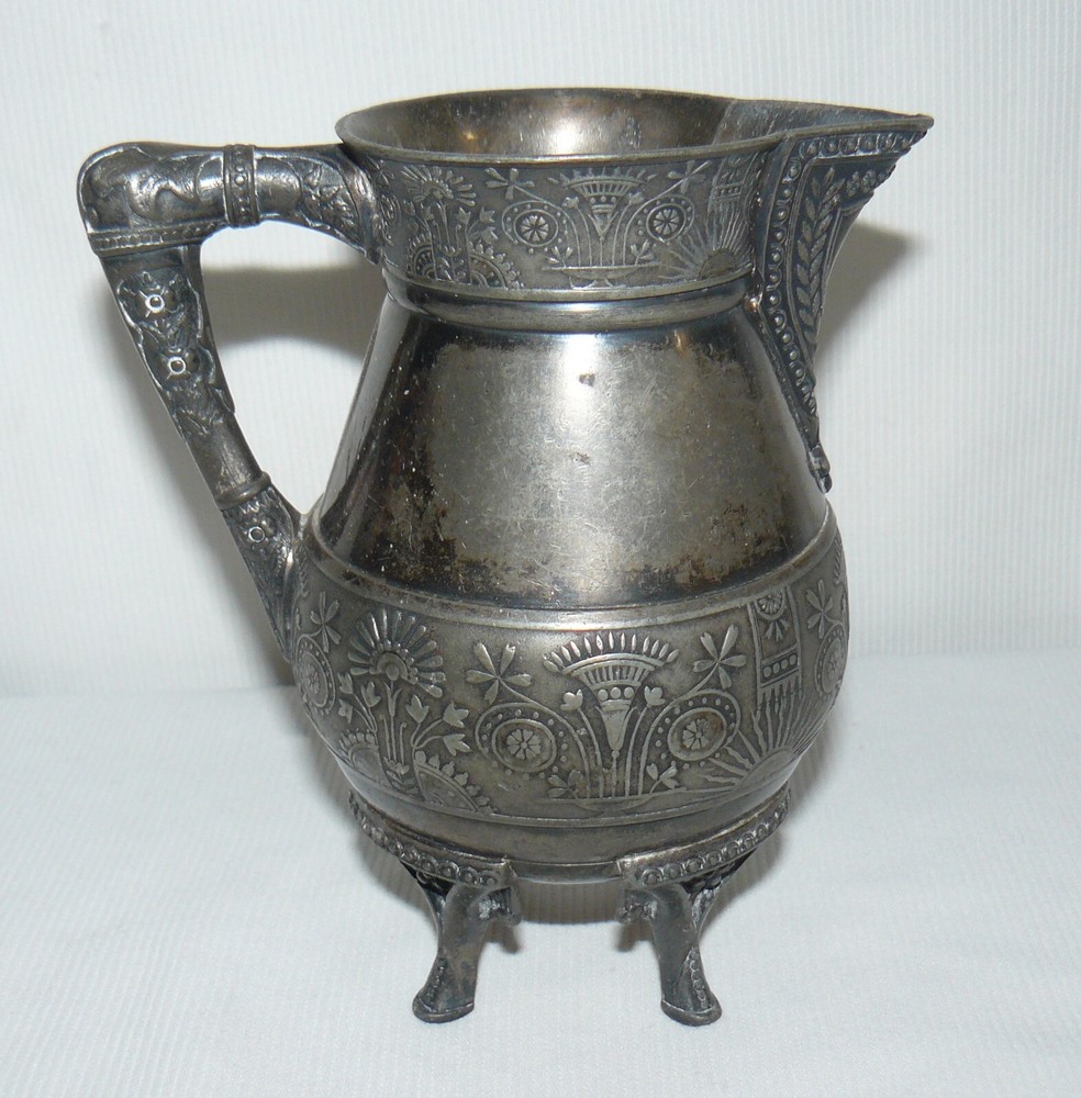 Silver Plated 4 Footed Creamer Pitcher Deco Style