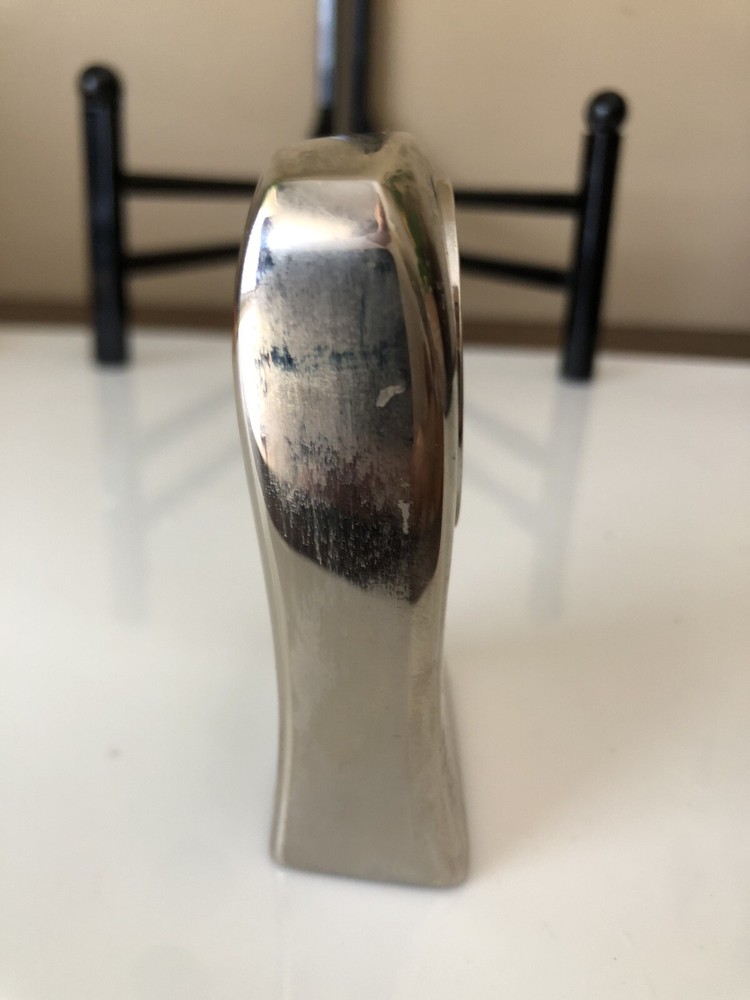 Vintage Brush Silver Heavy Torso Desk Clock