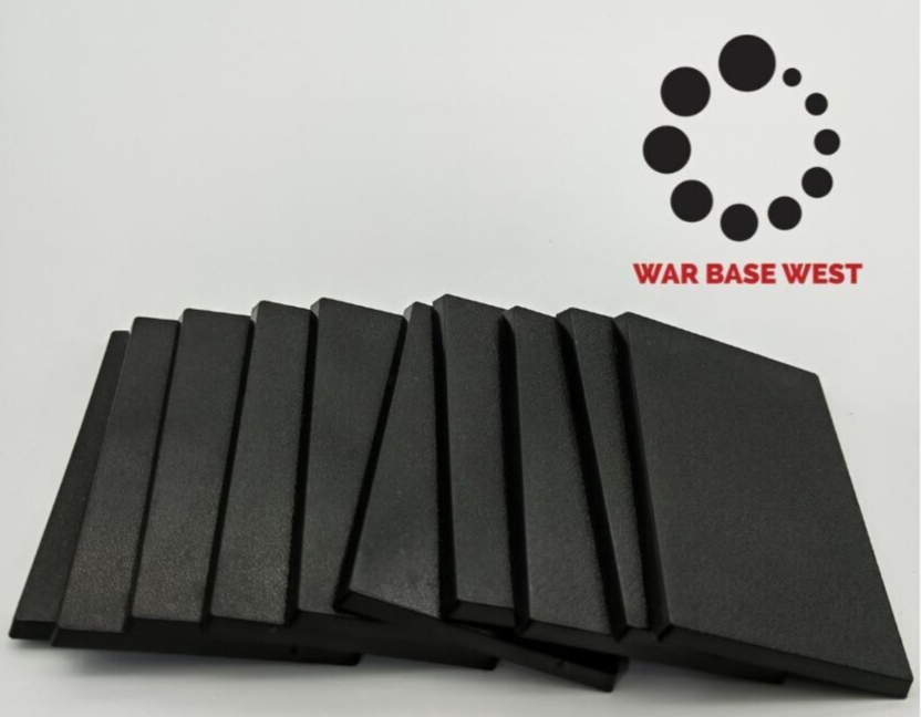 Lot Of 10 50mm x 75mm Rectangle Bases Used For Warhammer Fantasy Bloodcrushers