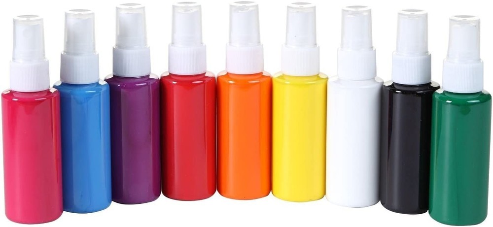 Fabric Paint, Spray on Paint Set Party Pack, 9 Pack Rainbow