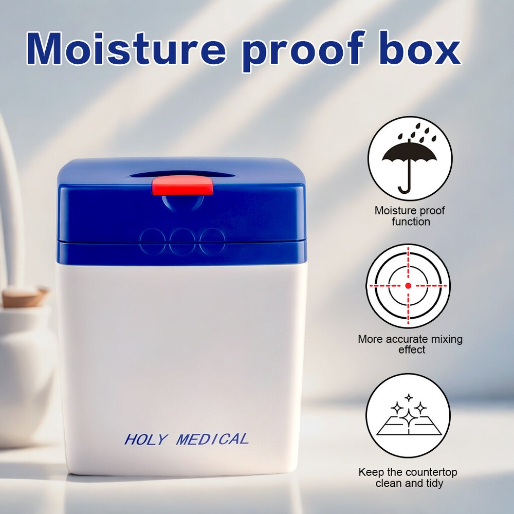 Moisture-Proof Container with Sealable Lid for Impression Materials & Mixer Tool