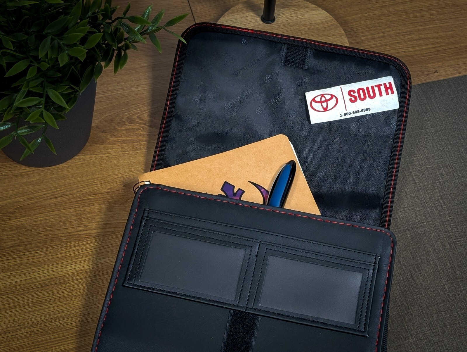 NEW GENUINE TOYOTA OEM OWNERS MANUAL DOCUMENT HOLDER PORTFOLIO BLACK LEATHER