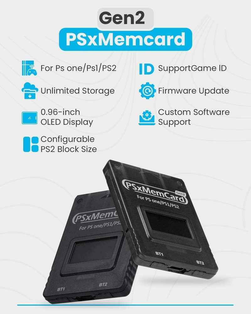 PSxMemCard 8GB MicroSD for PS2/PS1/PS One Console-==