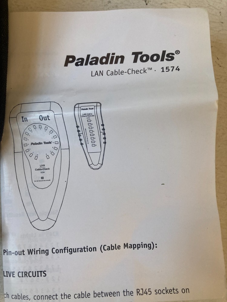 Paladin Tools LAN Cable-Check 1574 A/V Cable Check Kit with Pouch Working