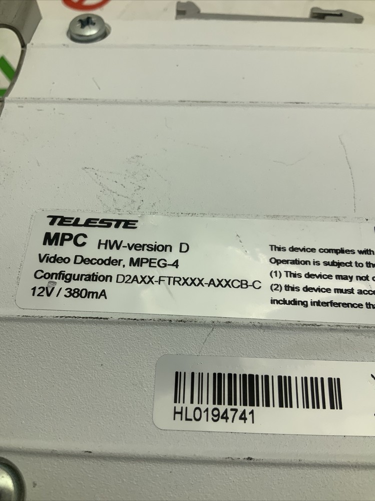 Teleste MPC-E2 Two Channel Stand-alone MPEG-4 Video Encoder