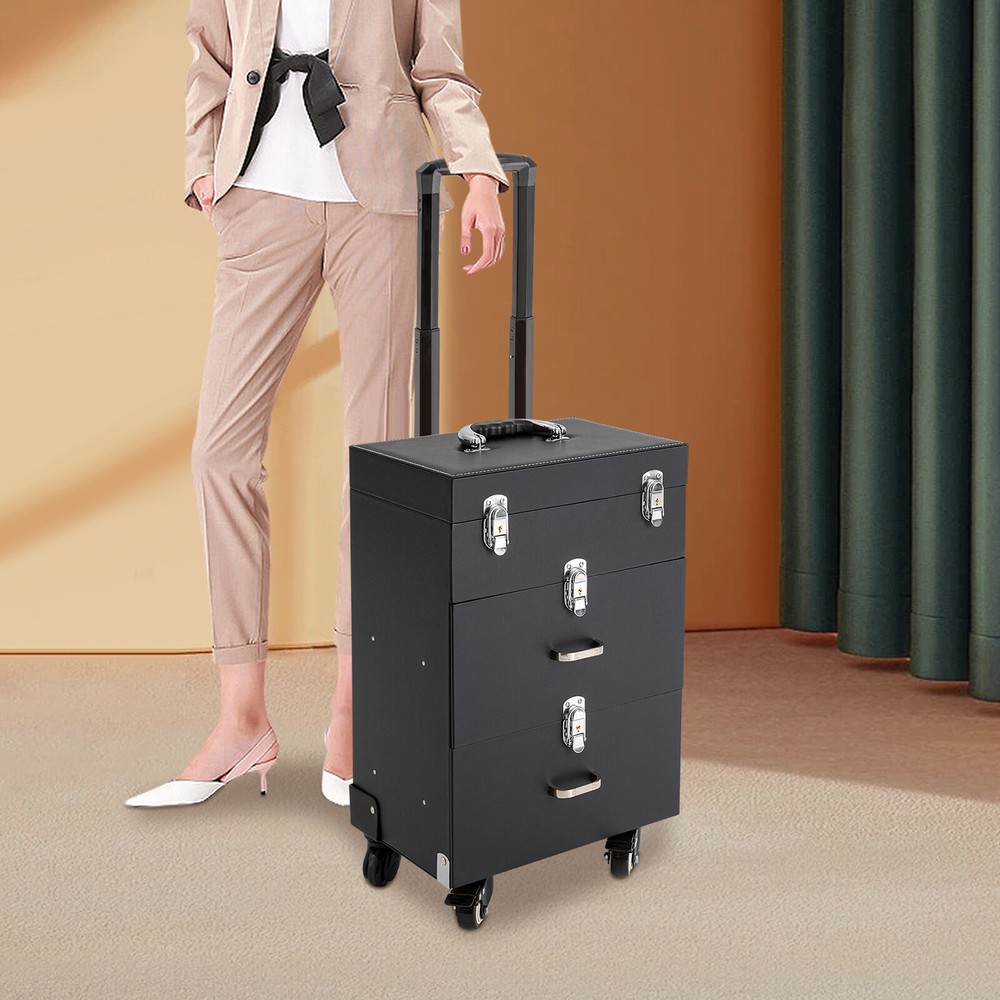 Multi-layer Large-capacity Rolling Makeup Train Case Cosmetic Case Luggage Box
