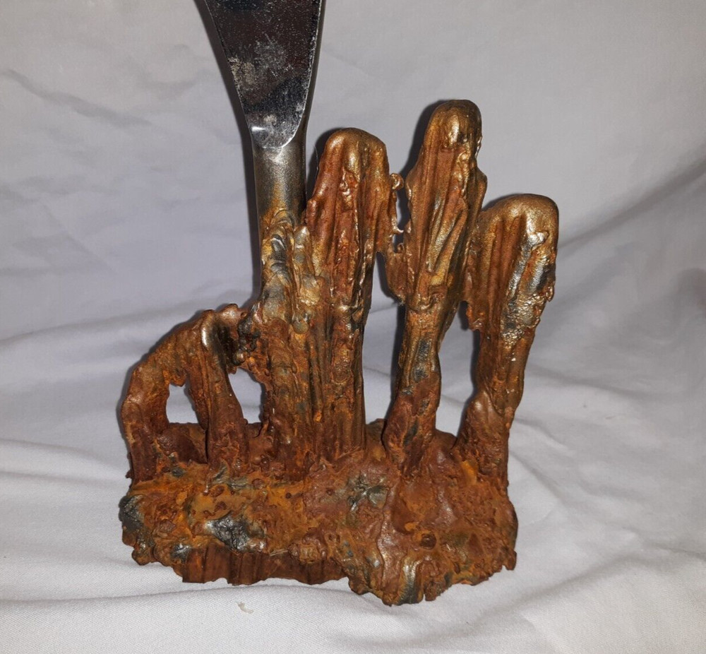 Brutalist Iron Sculpture Signed Kramar