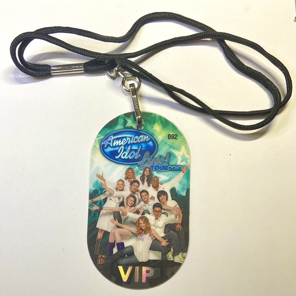 2010 American Idol Live Tour VIP Backstage Pass Lanyard Top 10 Lee￼ DeWyze RARE