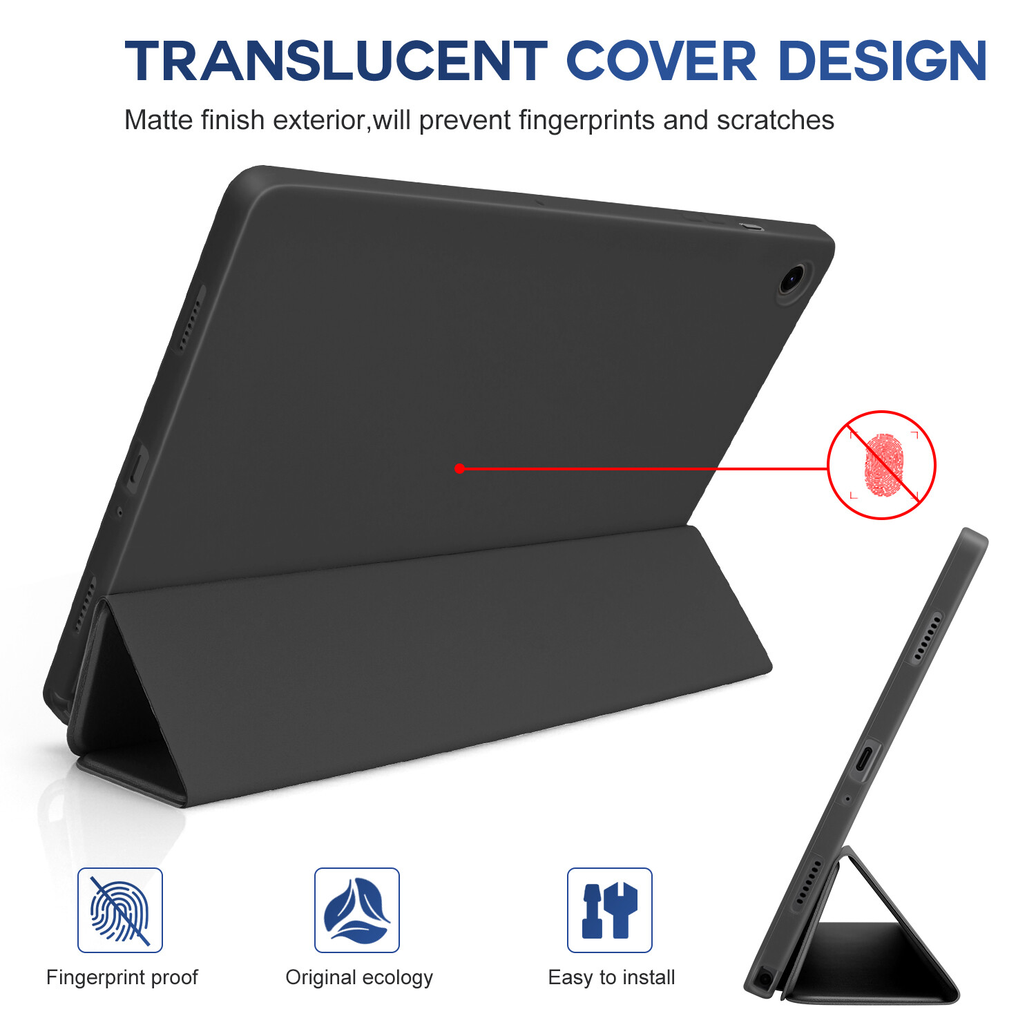 For Samsung Galaxy Tab A9+ 11" 2023 Case – Leather Stand Cover/ Screen Protector