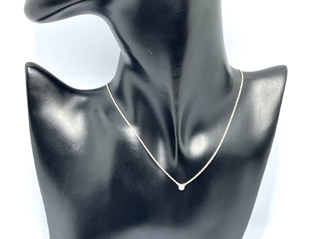 h887 Excellent condition Tiffany & Co. By the Yard diamond necklace, sterling