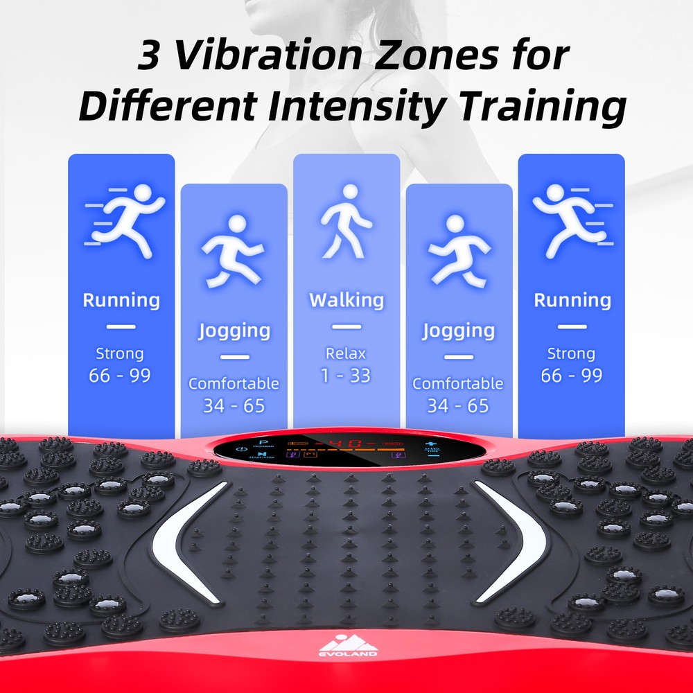 Vibration Plate Exercise 330LBS Whole Body Workout Vibrating Platform Bluetooth