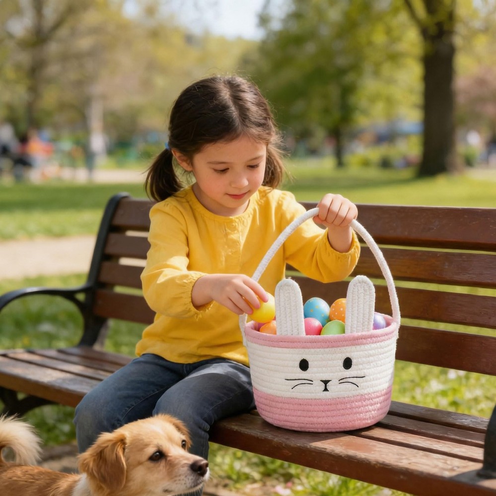 Easter Baskets for Kids, Easter Basket, Easter Bunny Baskets with Handle for ...