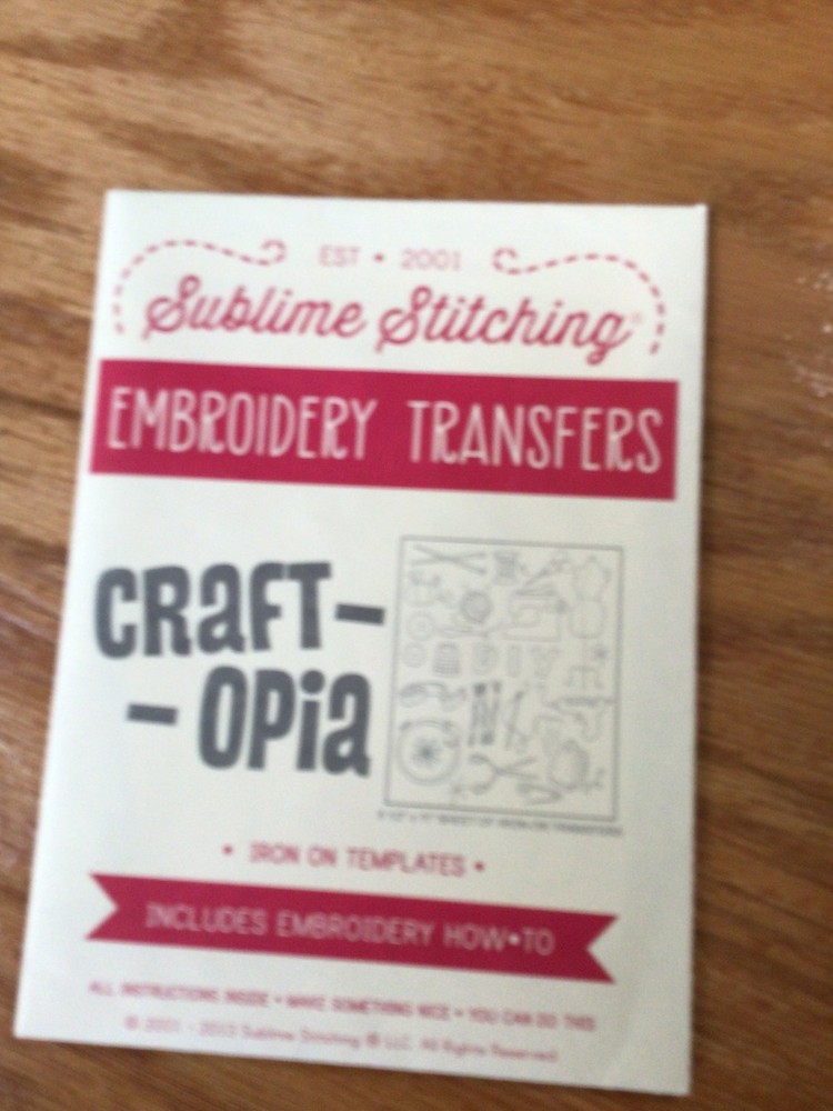 Sublime Stitching Embroidery Pattern Your Choice of One