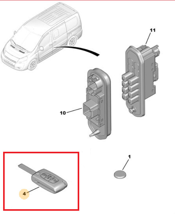 IGNITION WRENCH WITH REMOTE CONTROL STELLANTIS CITROEN JUMPY JUMPY COMBI 6490AC