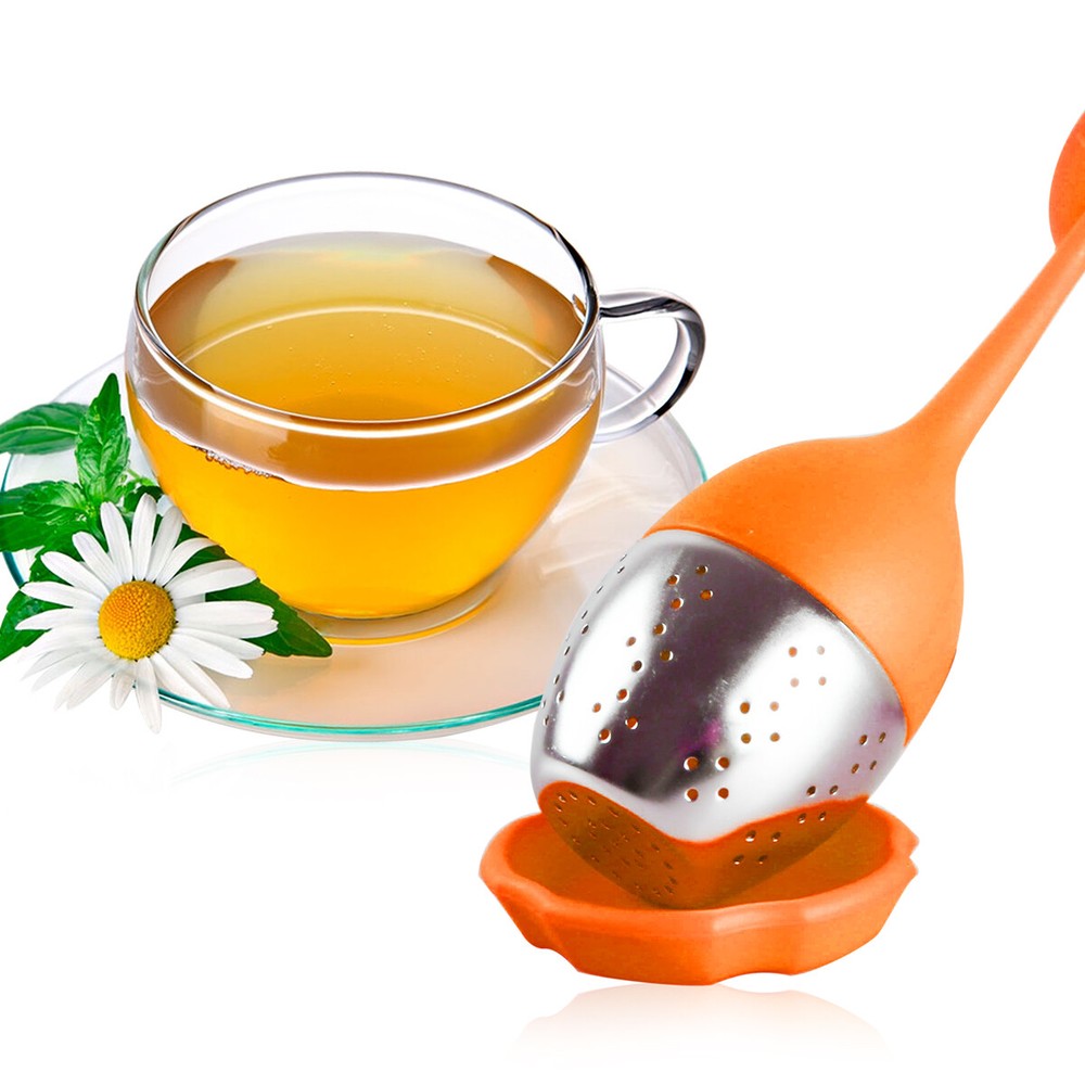3Pcs/Set Tea Infuser Silicone Loose Leaf Stainless Herbal Spice Filter Diffuser