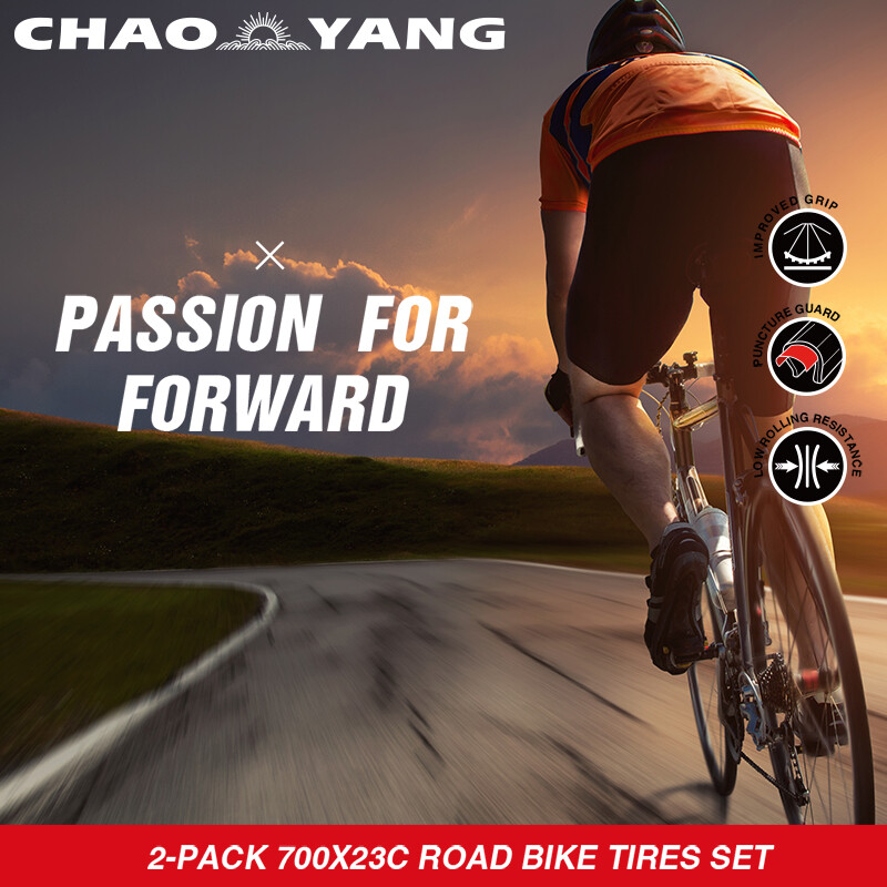 Chao YANG 2Pack Road Bike Tire Set Clincher Foldable Bicycle Tire 120PSI 700x23C