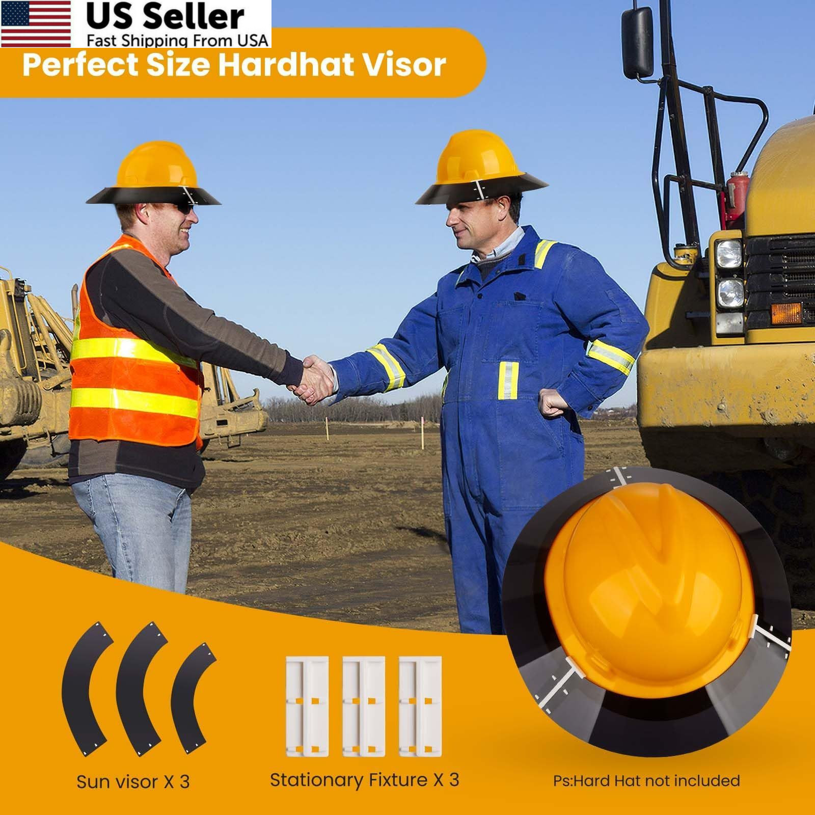 Full Brim Hard Hat Visor with Neck Protector High Visibility Outdoor