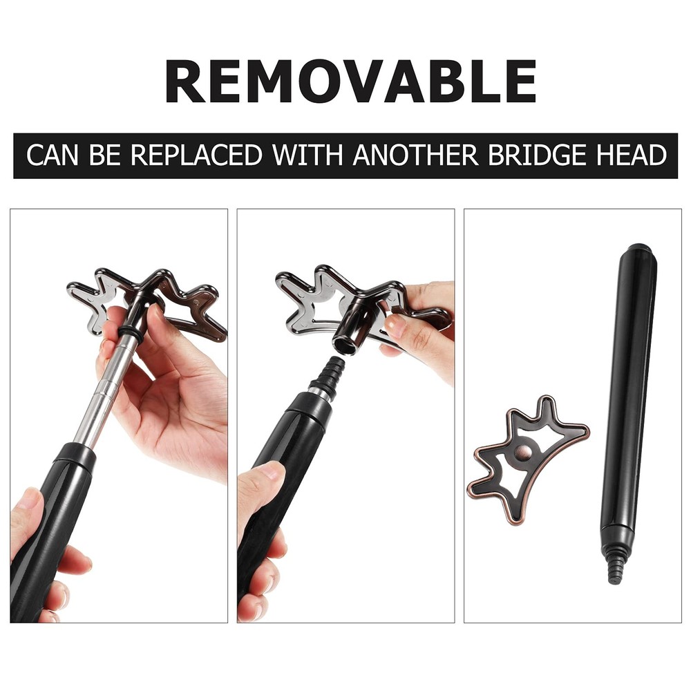 Sumind Retractable Pool Bridge Stick - Adjustable Billiards Cue Black